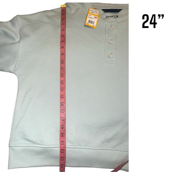 CARHARTT WOMEN'S TENCEL FIBER SERIES LOOSE FIT FRENCH TERRY HENLEY SWEATSHIRT - Picture 9 of 9
